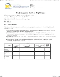 Brightness and Surface Brightness