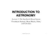 Introduction to Astronomy -Lecture 3