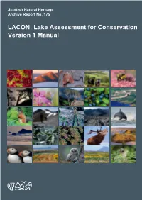 LACON: Lake Assessment for Conservation Version 1 Manual
