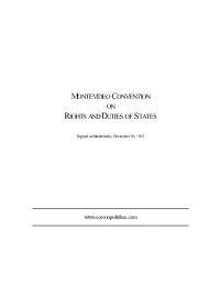 Montevideo Convention on Rights and Duties of States