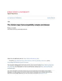 The Chicken Major Histocompatibility Complex and Disease