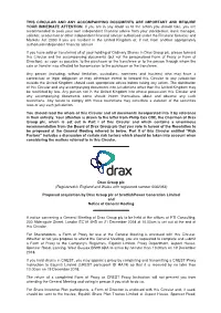 This Circular and Any Accompanying Documents Are Important and Require Your Immediate Attention