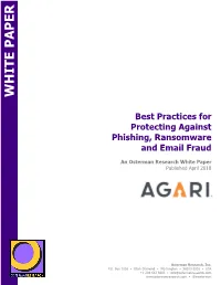 Best Practices to Protect Against Ransomware, Phishing & Email Fraud