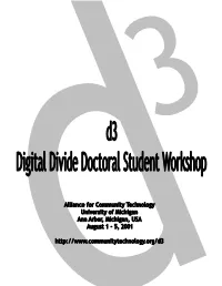 D3: Proceedings of the Digital Divide Doctoral Students