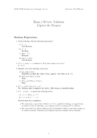 Exam 1 Review: Solutions Capture the Dragons