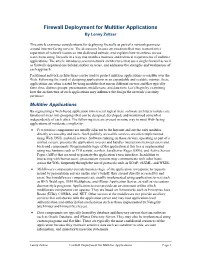 Firewall Deployment for Multitier Applications by Lenny Zeltser