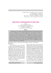 IDENTITIES of NARIKKURAVARS in TAMIL NADU Abstract