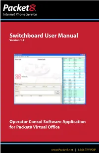 Packet8 Switchboard User Manual
