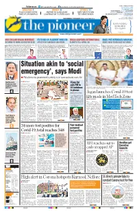 Says Modi L PM Affirms His Government’S Priority Is to ‘Save Each and Every Life’