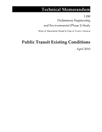 Technical Memorandum Public Transit Existing Conditions
