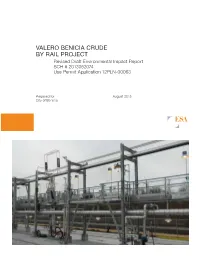 VALERO BENICIA CRUDE by RAIL PROJECT Revised Draft Environmental Impact Report SCH # 2013052074 Use Permit Application 12PLN-00063