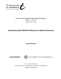 Achieving Safe DICOM Software in Medical Devices