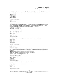 Chapter 2 Test Bank the Components of Matter