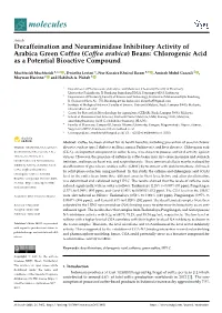 (Coffea Arabica) Beans: Chlorogenic Acid As a Potential Bioactive Compound