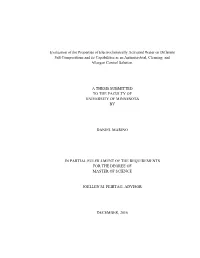 Evaluation of the Properties of Electrochemically Activated Water