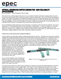 OPTIMAL MEMBRANE SWITCH DESIGN for HIGH RELIABILITY APPLICATIONS by Paul Knupke – Epec Engineered Technologies
