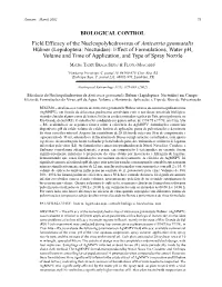 Anticarsia Gemmatalis Hübner (Lepidoptera: Noctuidae): Effect of Formulations, Water Ph, Volume and Time of Application, and Type of Spray Nozzle