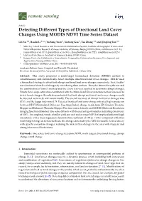 Detecting Different Types of Directional Land Cover Changes Using MODIS NDVI Time Series Dataset