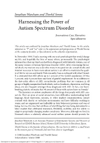 Harnessing the Power of Autism Spectrum Disorder
