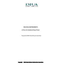 MUSICAL INSTRUMENTS a Fine Art Underwriting Primer