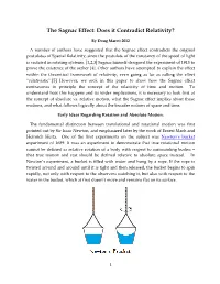 The Sagnac Effect: Does It Contradict Relativity?