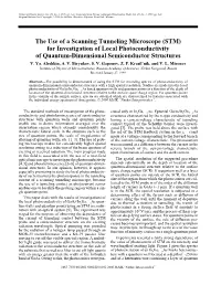 The Use of a Scanning Tunneling Microscope (STM) for Investigation of Local Photoconductivity of Quantum-Dimensional Semiconductor Structures V