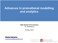 Advances in Promotional Modelling and Analytics