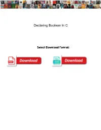 Declaring Boolean in C