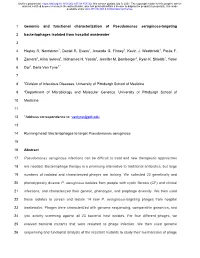 Genomic and Functional Characterization of Pseudomonas Aeruginosa-Targeting