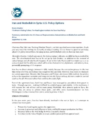 Iran and Hezbollah in Syria: U.S. Policy Options
