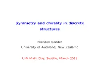 Symmetry and Chirality in Discrete Structures