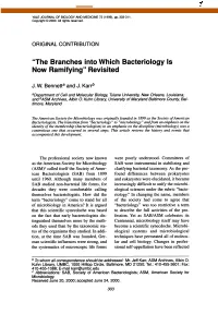 The Branches Into Which Bacteriology Is Now Ramifying" Revisited