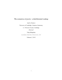 The Semantics of Poetry: a Distributional Reading
