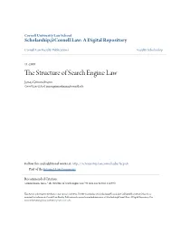 The Structure of Search Engine Law