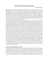 Towards Ethno-Linguistic Governance Khai Minthang Samte