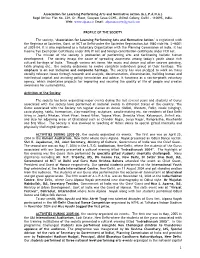 Association for Learning Performing Arts and Normative Action (A.L.P.A.N.A.) Regd Office: Flat No
