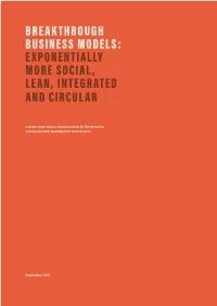 Breakthrough Business Models: Exponentially More Social, Lean, Integrated and Circular