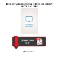|||GET||| the Portable Technical Writer 1St Edition