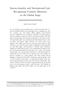 Intersectionality and International Law: Recognizing Complex Identities on the Global Stage