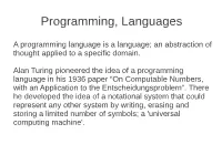 Programming, Languages