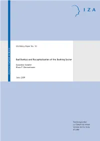 Bad Bank(S) and Recapitalization of the Banking Sector