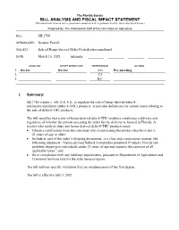 Bill Analysis and Fiscal Impact Statement
