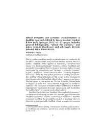 Ethical Principles and Economic Transformation: a Buddhist Approach