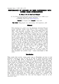 Performance of Legumes on Weed Suppression with Hybrid Maize Intercropping