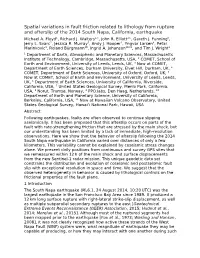 Spatial Variations in Fault Friction Related to Lithology from Rupture and Afterslip of the 2014 South Napa, California, Earthquake Michael A