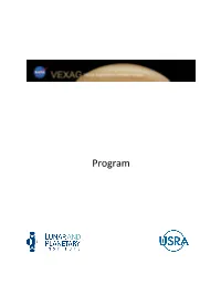 15Th Meeting of the Venus Exploration and Analysis Group (VEXAG)