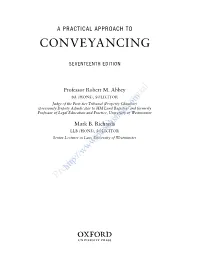 A Practical Approach to Conveyancing
