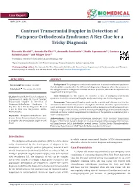 Contrast Transcranial Doppler in Detection of Platypnea-Orthodeoxia Syndrome: a Key Clue for a Tricky Diagnosis