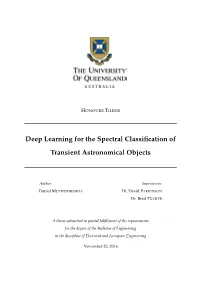 Deep Learning for the Spectral Classification of Transient