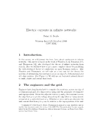Electric Currents in Infinite Networks